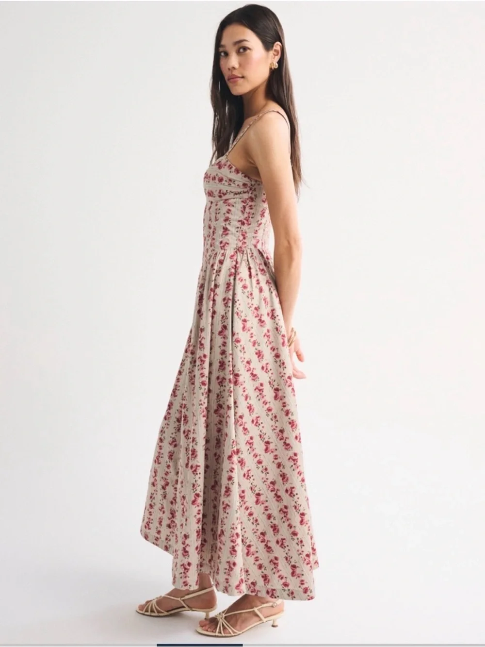 Abercrombie & Fitch Dipped Waist Maxi Dress Floral